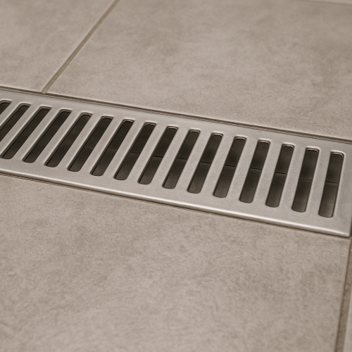 Caniveau inox à grille – Charge lourde