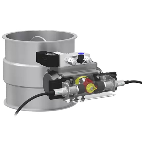 Vannes à clapet avec vérin rotatif pneumatique joint en caoutchouc silicone, ATEX