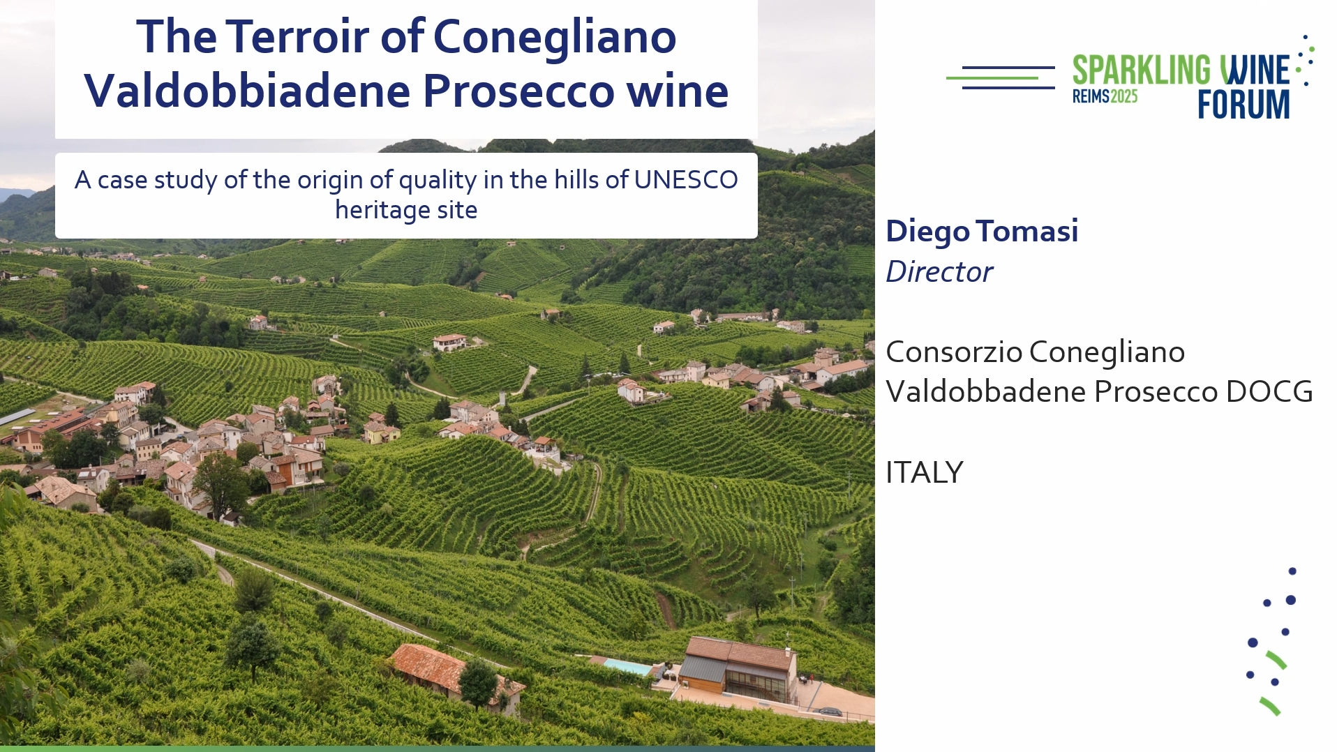 [SWF25] The terroirs of Conegliano Valdobbiadene Prosecco wines: a case study of the origin of quality in the hills of Unesco heritage site