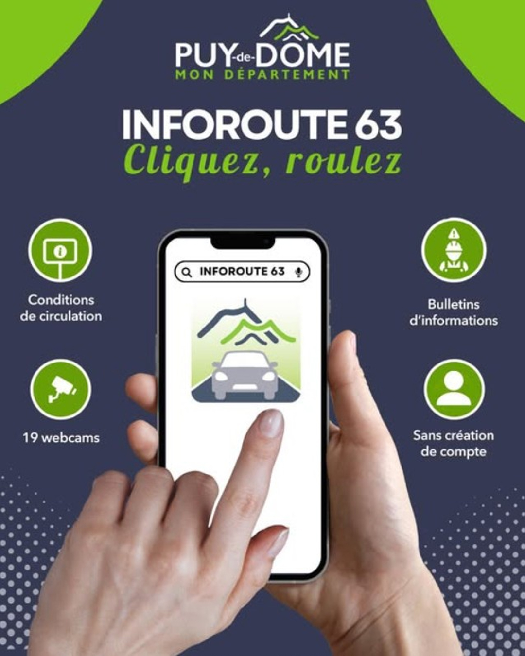 Inforoute 63 : une appli gratuite pour connaître en temps réel l'état des routes dans le Puy-de-Dôme