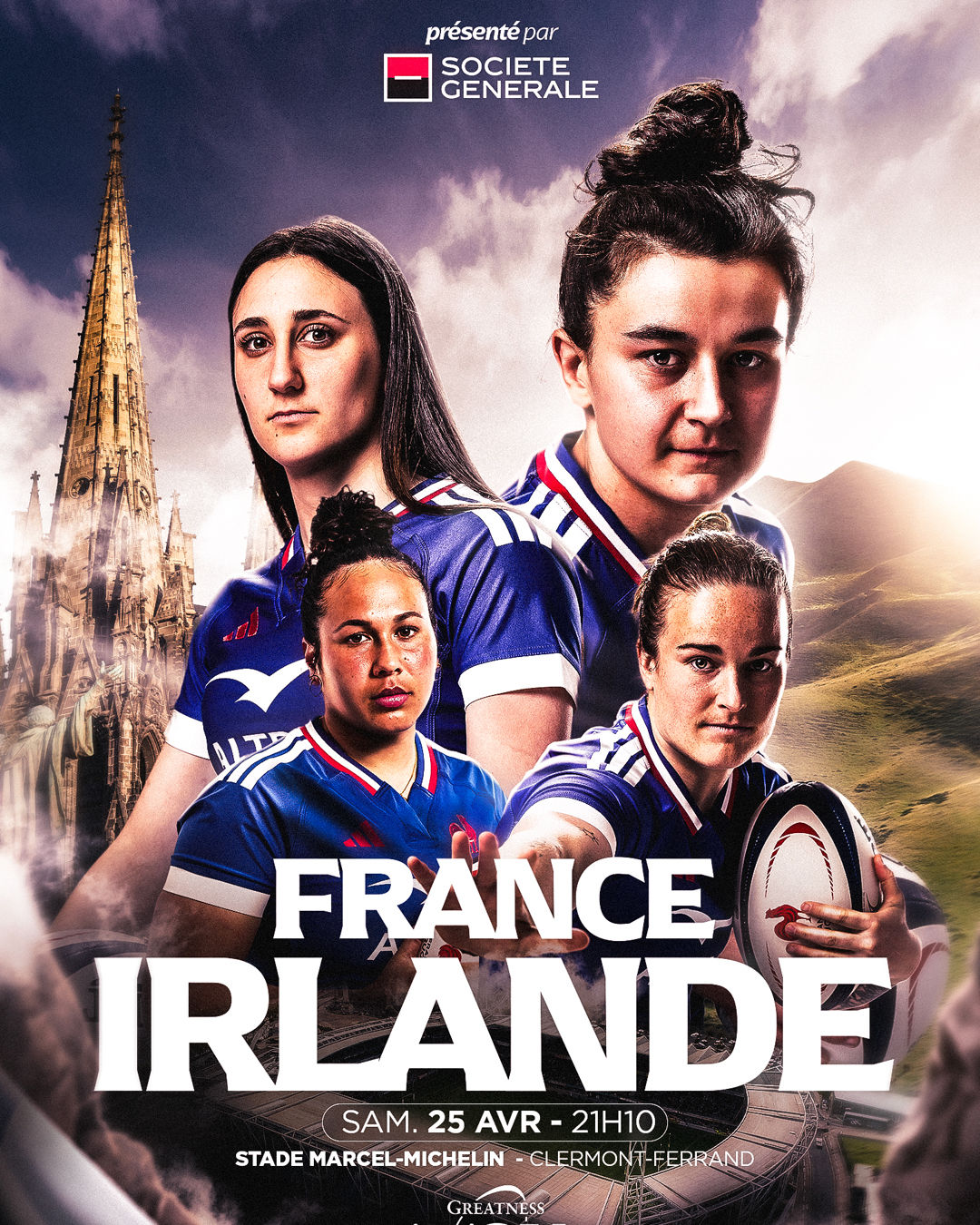 Six Nations féminin à Clermont-Ferrand : les Bleues arrachent la victoire face à l'Irlande au stade Marcel-Michelin (26-7)