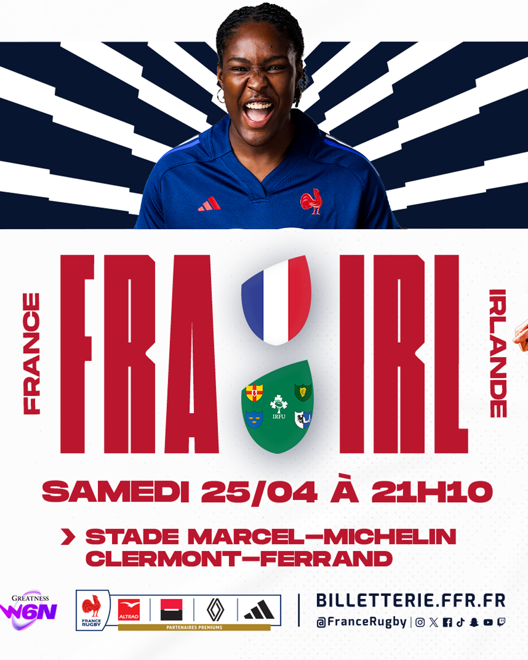 France VS Irlande : Tournoi des 6 Nations Féminin