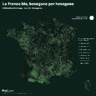 [#30DayMapChallenge 2025] La France bio, hexagone par hexagone