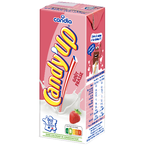 Brique lait fraise Candy’Up – 20 cl – Candia