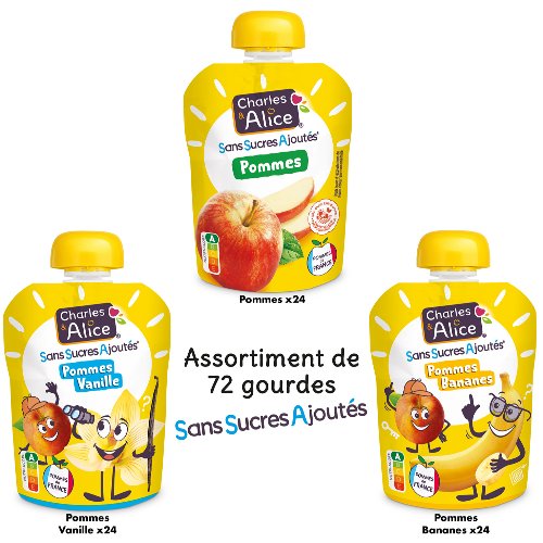 Gourde Assorti  3 parfums Sans Sucres Ajoutés