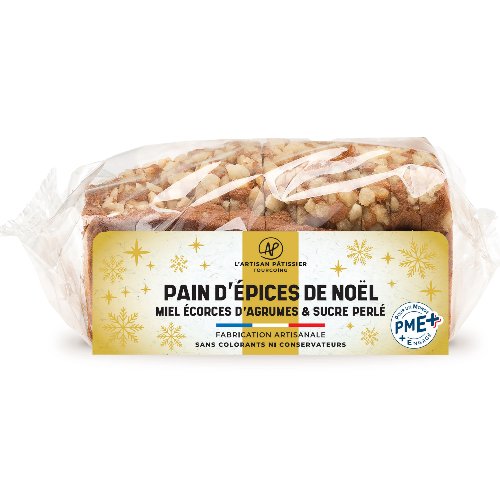 Pain d’épices de Noël 20% miel sucre perlé