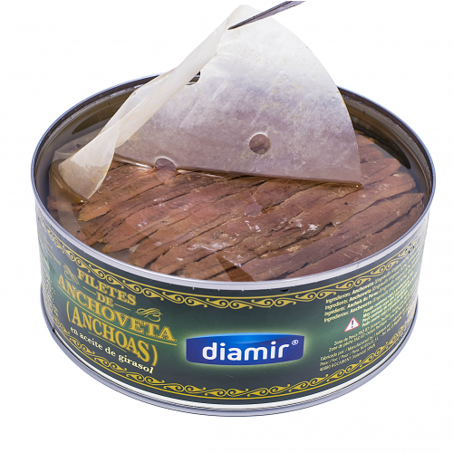 Filets d'ANCHOIS à l'huile de tournesol DIAMIR - Boîte ronde 4/4