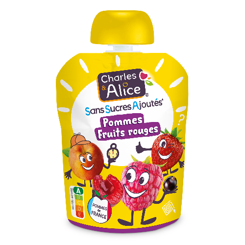 Gourde Pommes Fruits Rouges Sans Sucres Ajoutés