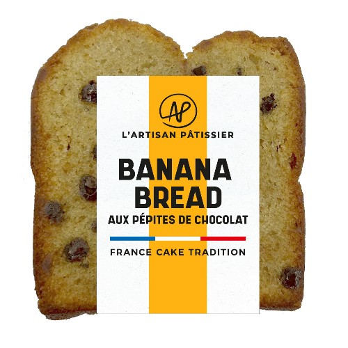 Tranche de Cake Banana Bread aux pépites de chocolat