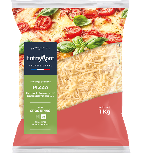 Mélange de râpés Pizza gros brins 3.2 mm – Entremont Professionnel - 1kg