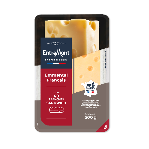 Emmental tranches sandwich – Entremont Professionnel – 500G X 6