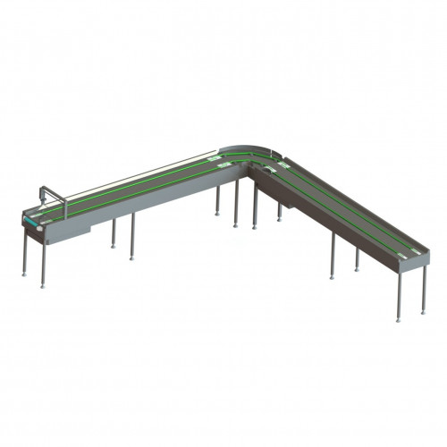 Convoyeur à cordes pour transport plateaux / Cord conveyor for tray transportation