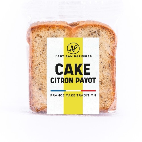 Tranche de cake au citron pavot