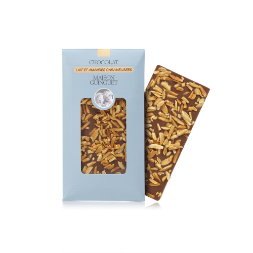 TABLETTE CHOCOLAT LAIT ET AMANDES CARAMELISEES 