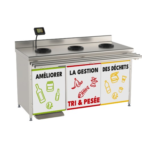 MEUBLE DE TRI DES DECHETS AVEC SYSTEME DE PESEE INTEGRE