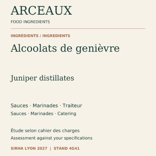 ARCEAUX — Alcoolats de genièvre pour sauces & préparations culinaires