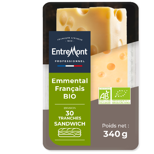 Emmental Bio tranches sandwich – Entremont Professionnel – 340g