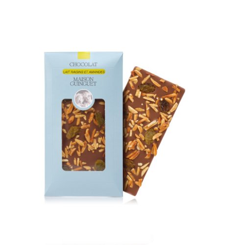 TABLETTE CHOCOLAT LAIT RAISINS ET AMANDES