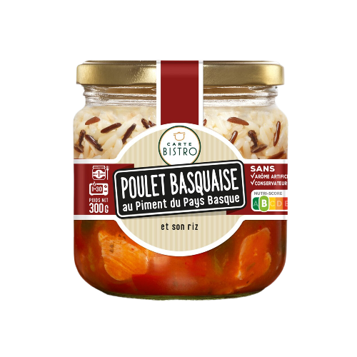 POULET BASQUAISE AU PIMENT DU PAYS BASQUE ET SON RIZ - 300g