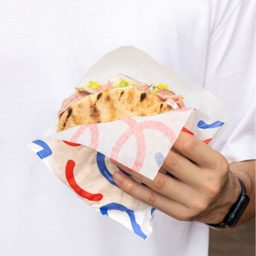 Pochette Snack Tricolore ouverture 2 côtés 