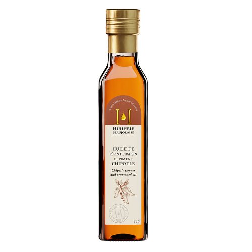 Huile de pépin de raisin et piment chipotle signée Huilerie Beaujolaise