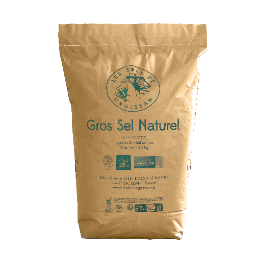 SAC GROS SEL NATUREL BIO - 25KG