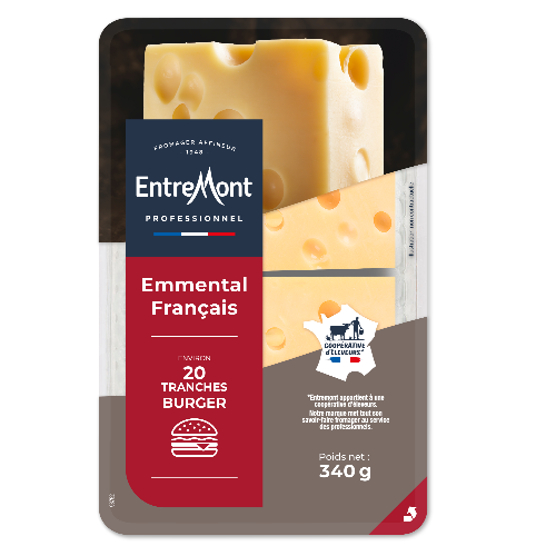 Emmental tranches burger – Entremont Professionnel – 340g