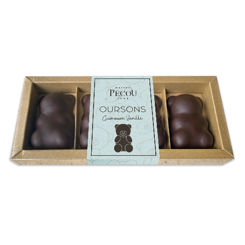 Oursons guimauve vanille chocolat noir