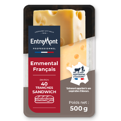 Emmental tranches sandwich – Entremont Professionnel – 500g