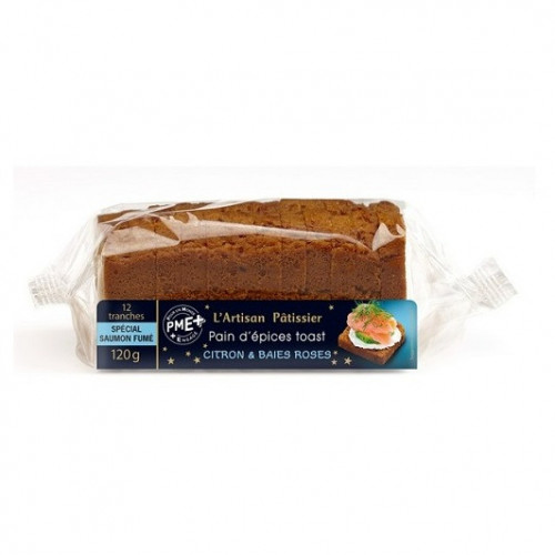 Pain d'épices toast Citron & Baies roses