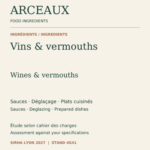 ARCEAUX — Vins blancs & vermouths pour sauces et cuisine