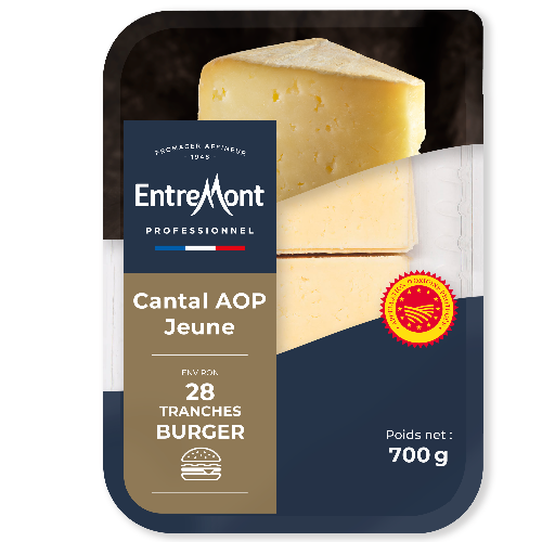 Cantal AOP jeune tranches burger– Entremont Professionnel – 700g