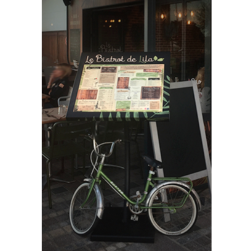 PORTE-MENU SUR PIED LUMINEUX AVEC MENU ADHESIF