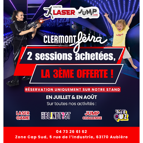 2 sessions achetées, la 3ème offerte