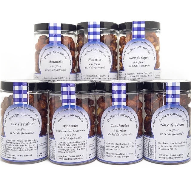 5% offert pour l'achat de 2 boîtes ou  10% offert sur l'achat de 3 boîtes  sur les Pralines Gourmandes ou Apéritives