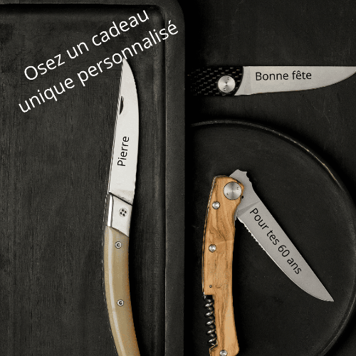 Couteau de poche Claude Dozorme avec gravure offerte