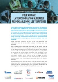 Propositions de la Belle alliance aux candidats à la Présidentielle - Pour réussir la transformation numérique responsable dans les territoires (2022)