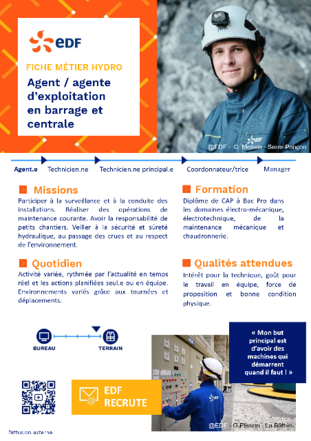 Agente ou Agent d'Exploitation et de Maintenance Industrielle dans l'Hydroélectricité F/H (2025-156457)