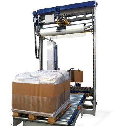 Automatic dispenser of corrugated cardboard for lateral protection of the pallet mod. ILERBOX