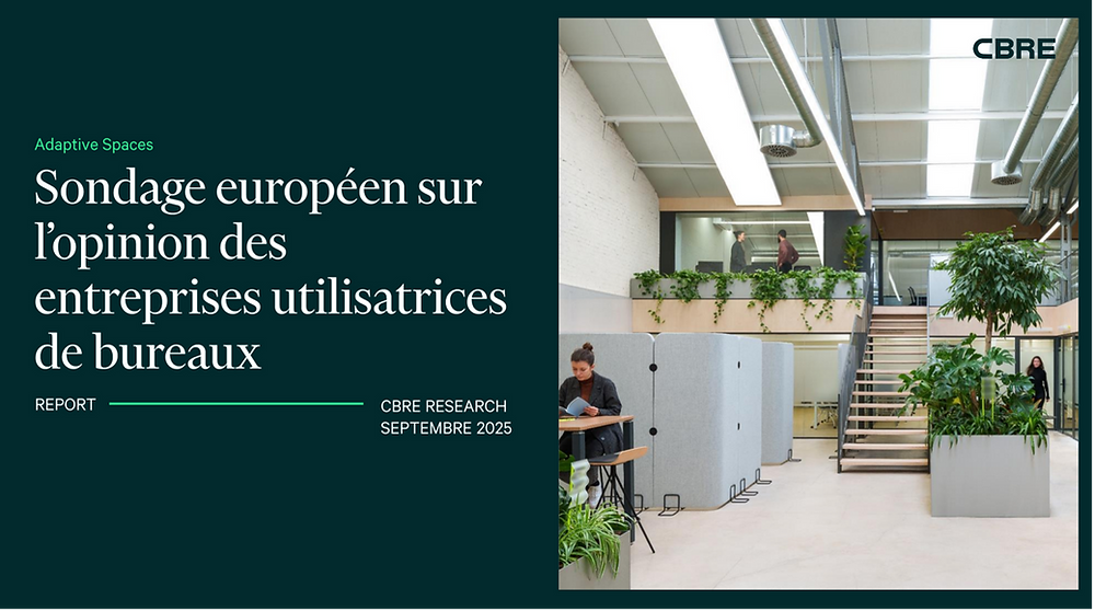 Bureaux : pression au retour, flex généralisé et essor du coworking selon CBRE