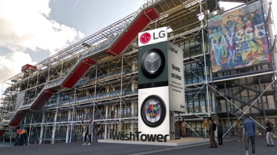 LG Electronics : installation géante pour le lancement de sa nouvelle solution lavage-séchage