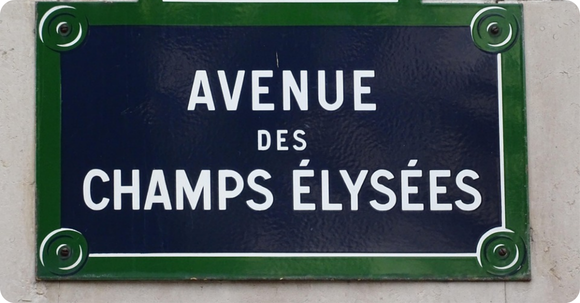 Panneau de rue de l'Avenue des Champs Elysée