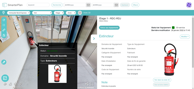 Chaque localisation d'un asset est attachée à une fiche descriptive 