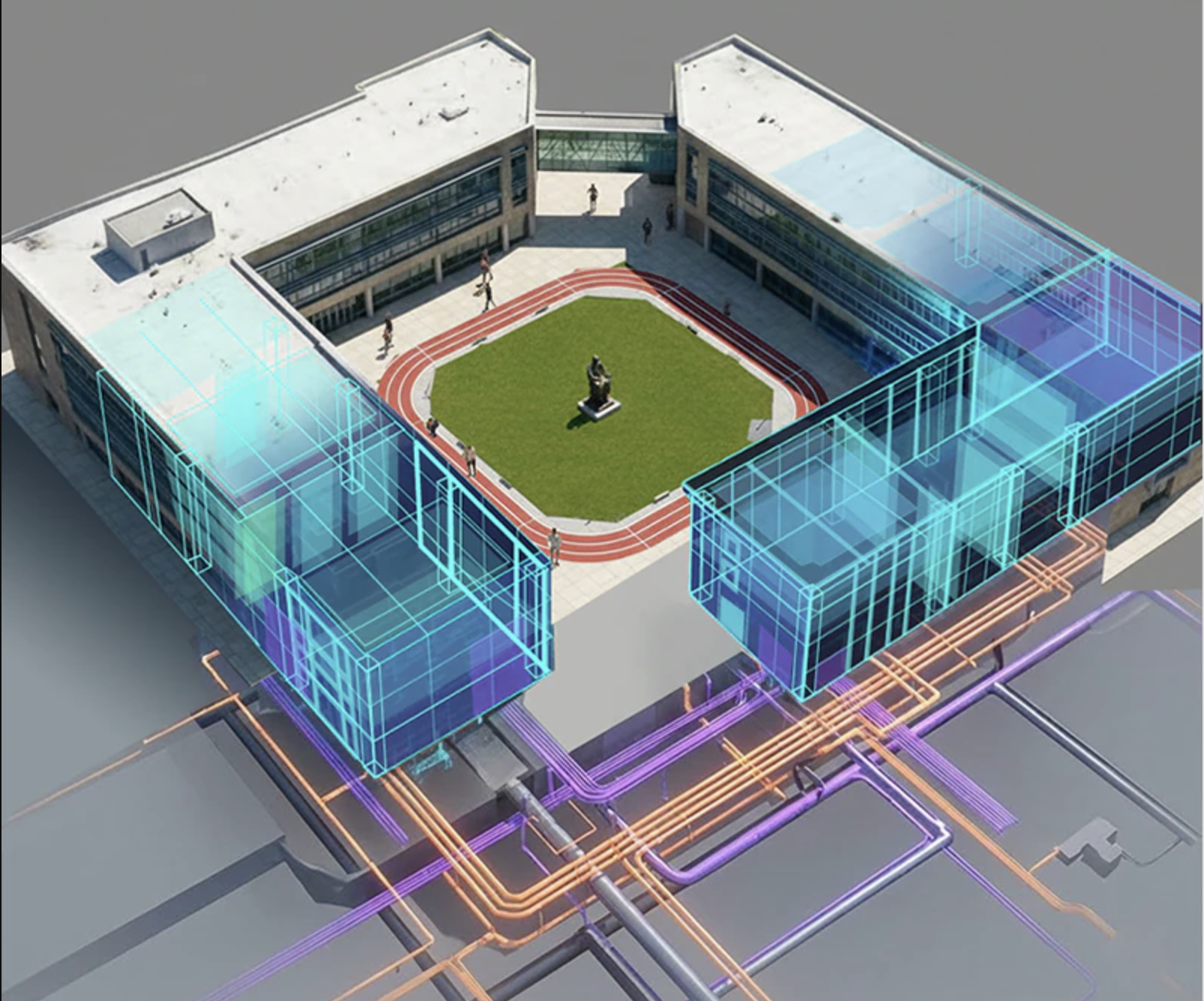 Twin+ jumeau numerique akila 3D  digital twin Smart campus