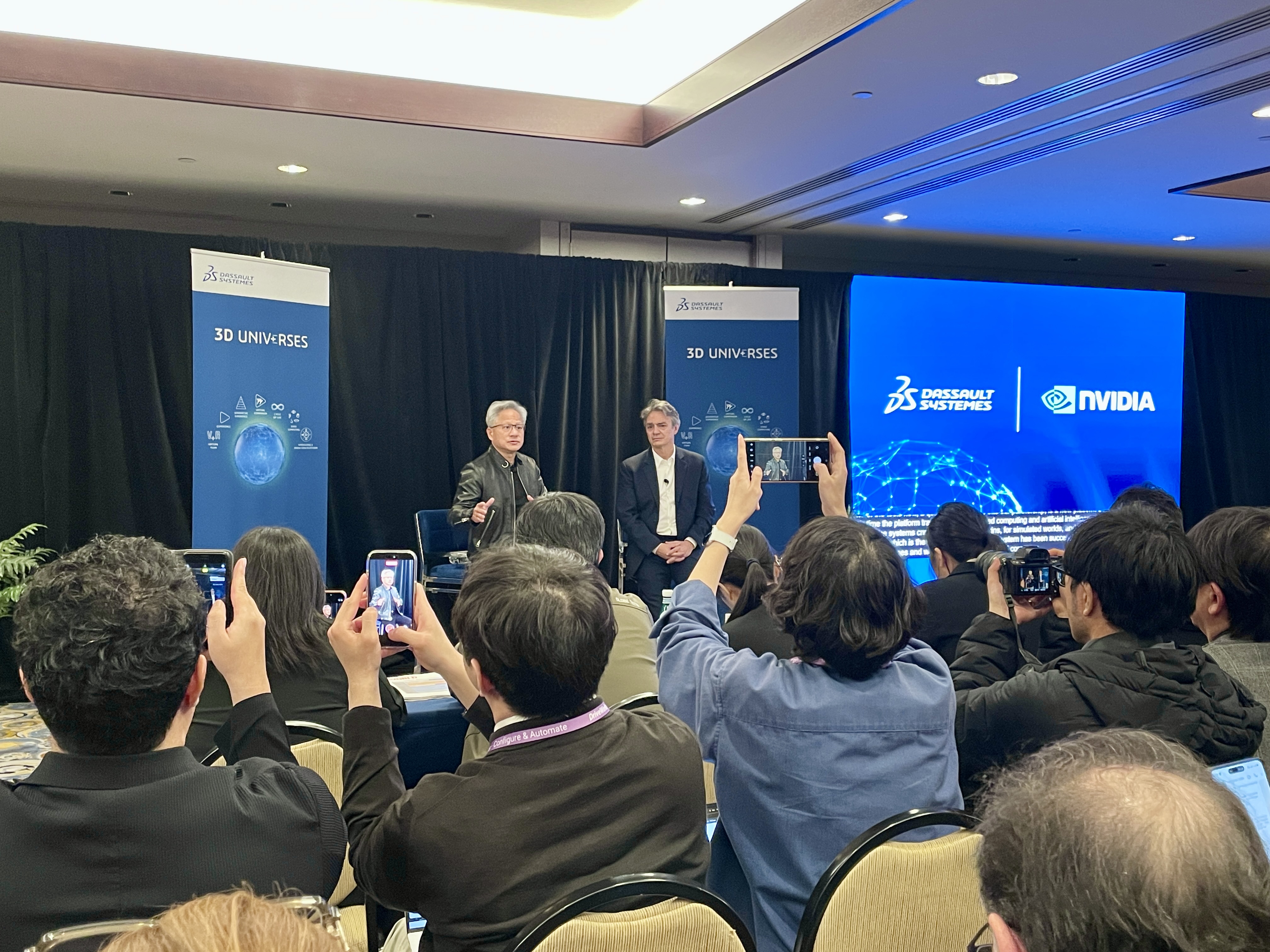 Twin+ jumeau numérique Daloz Jensen partenariat Dassault Systems Nvidia conference presse
