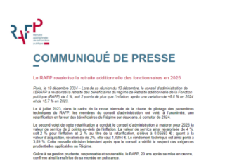 Le RAFP revalorise la retraite additionnelle des fonctionnaires en 2025