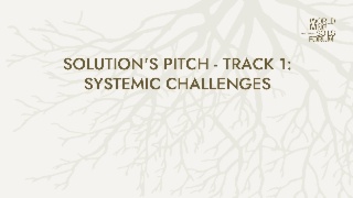 PITCH DE SOLUTIONS - DÉFIS SYSTÉMIQUES  🔉