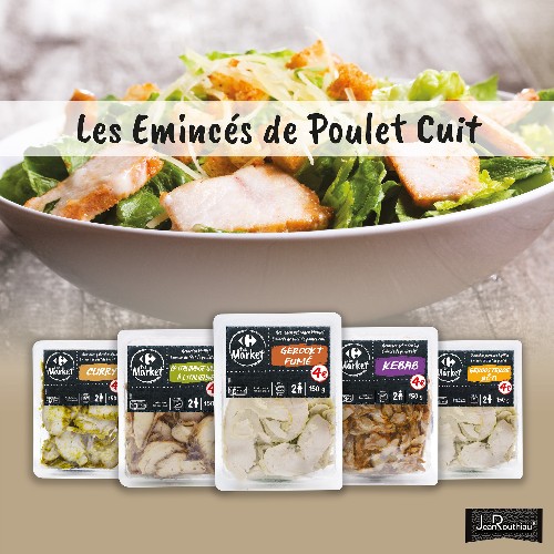 EMINCES DE FILET DE POULET CUIT ROTI CURRY